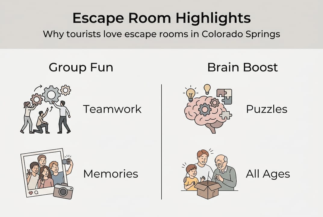 Infographic of escape room tourist benefits