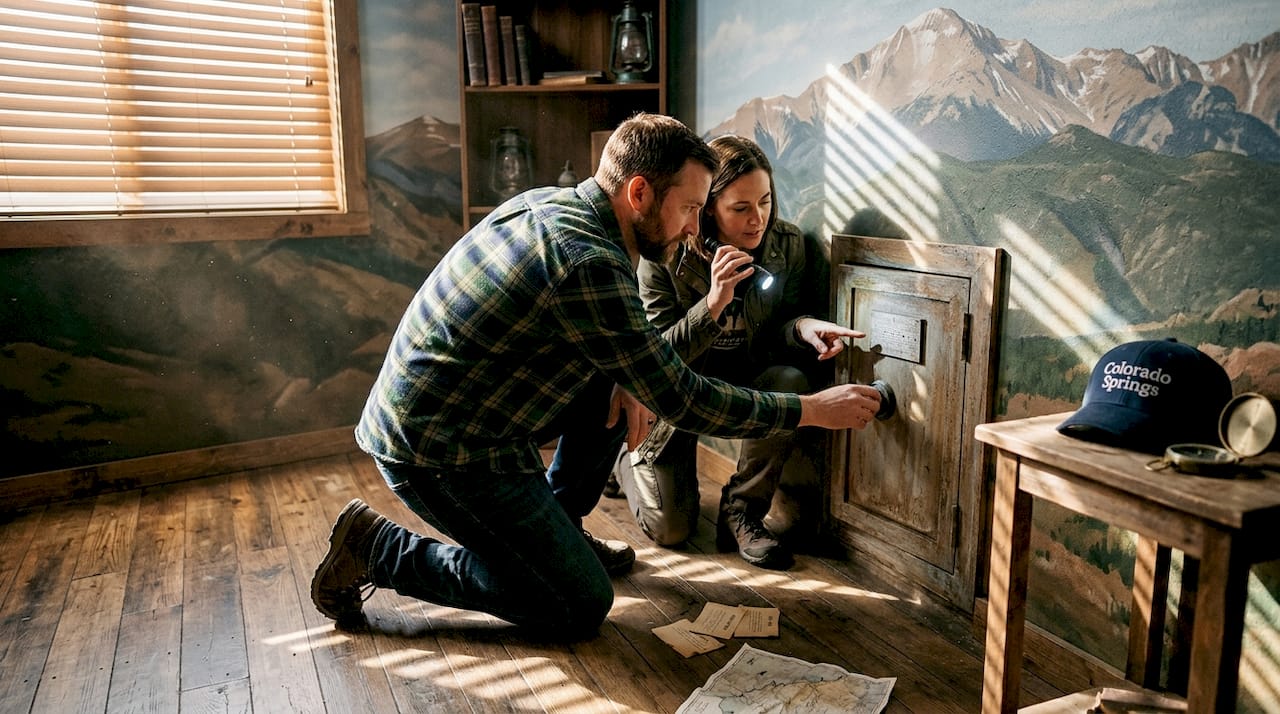 Players searching themed Colorado escape room