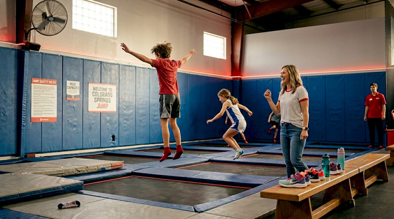 Kids jump at indoor Colorado Springs trampoline park