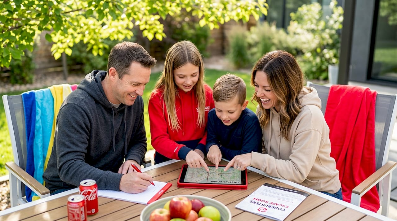 Family planning escape room experience at kitchen