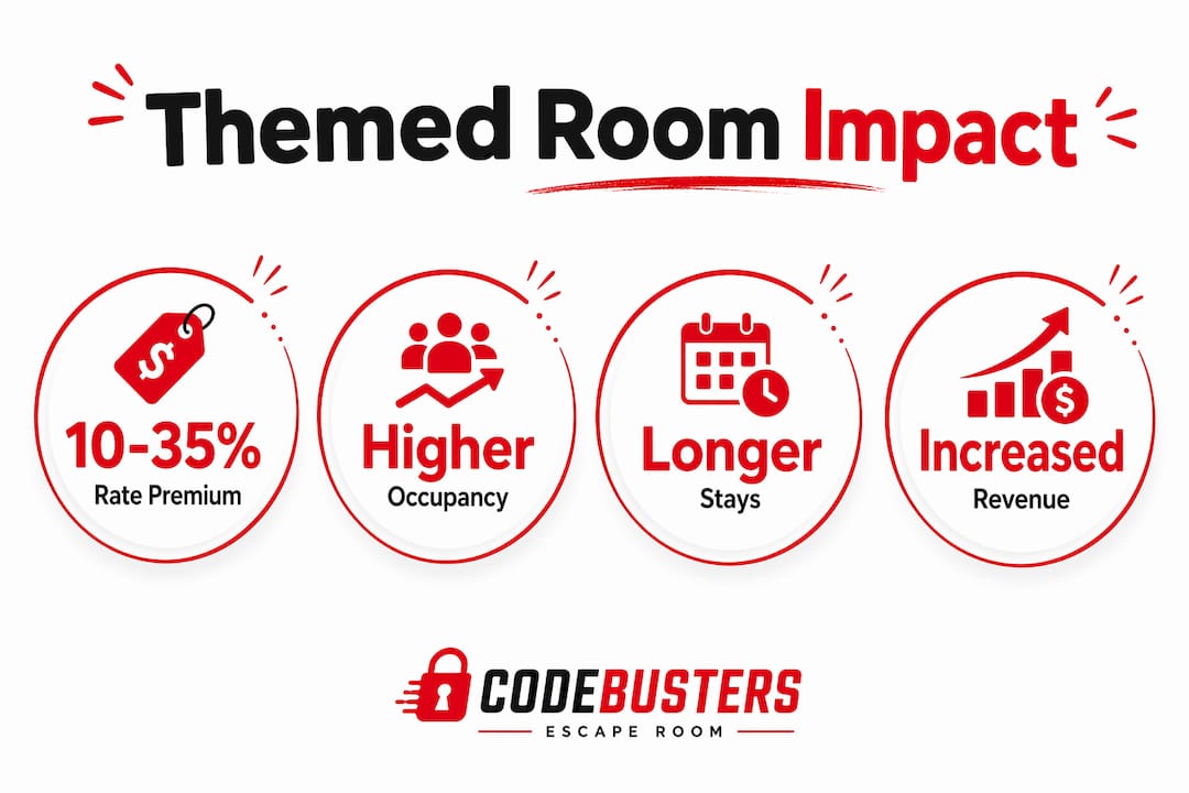 Infographic showing economic benefits of themed rooms