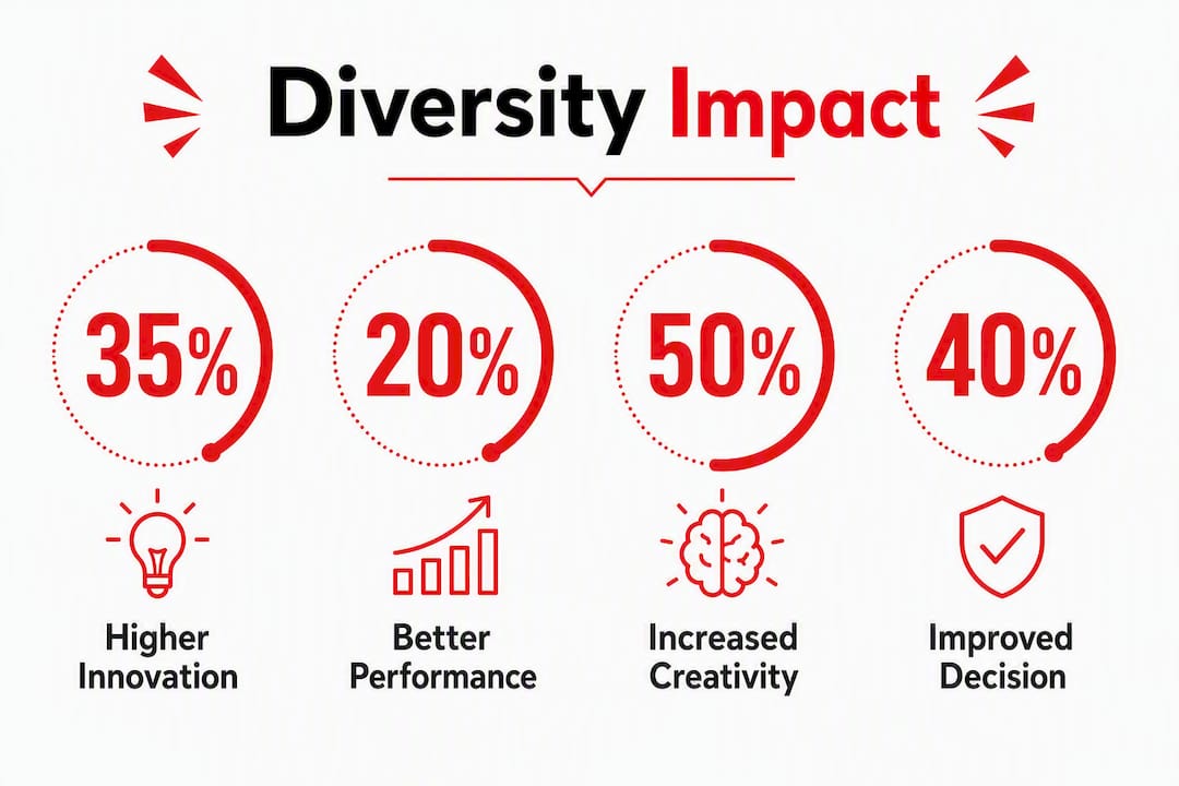Infographic showing key diversity impact statistics