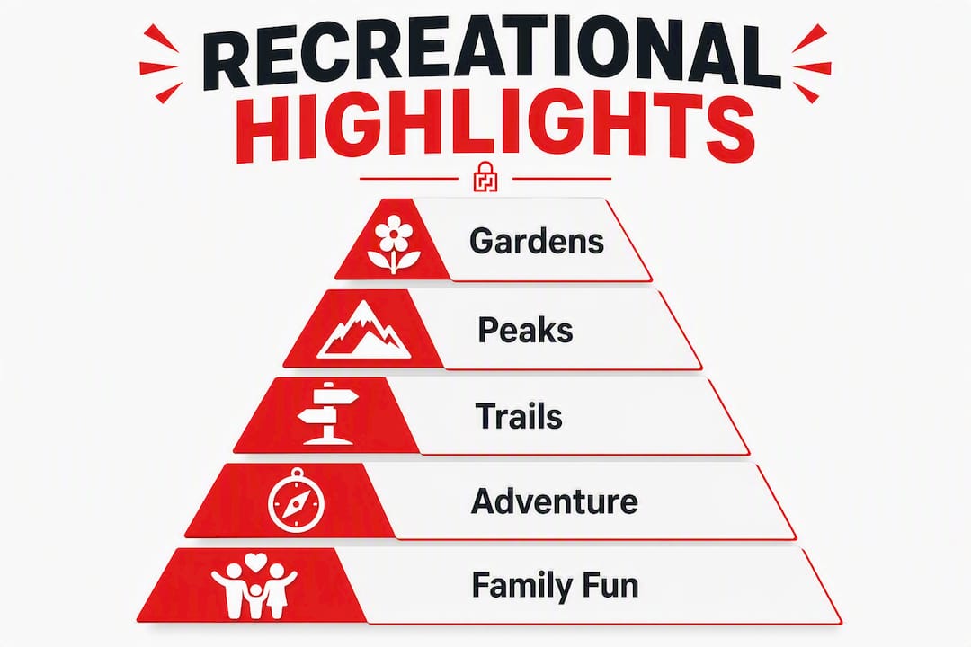 Infographic showing top recreational highlights in Colorado Springs