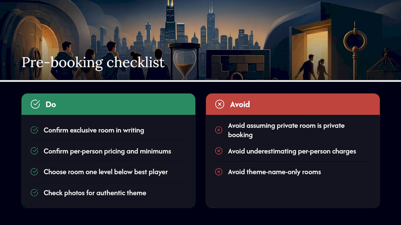 What an escape room operator wants you to know before you book — overview diagram