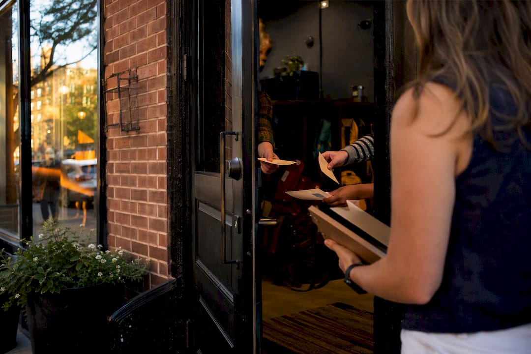 Escape room venue entrance with lockers in Chicago