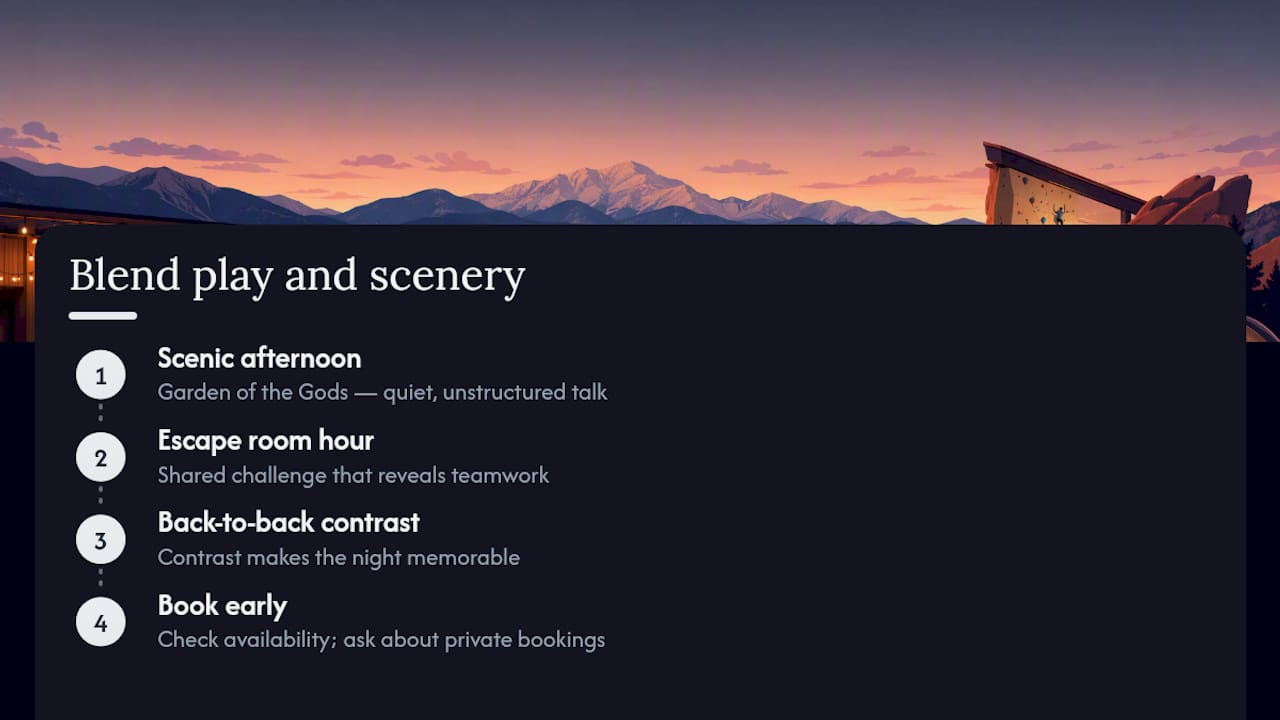 Why blending play with scenery makes the strongest dates — overview diagram
