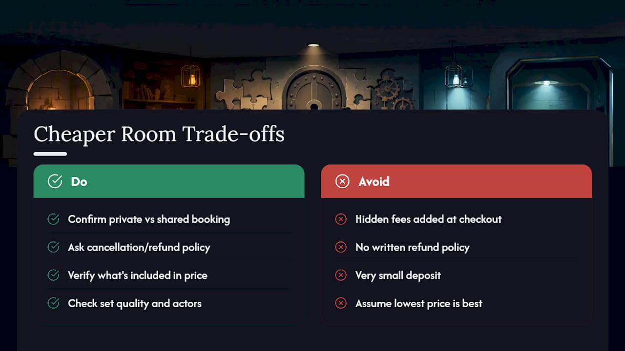 Is a Cheaper Escape Room Actually a Better Deal? — overview diagram