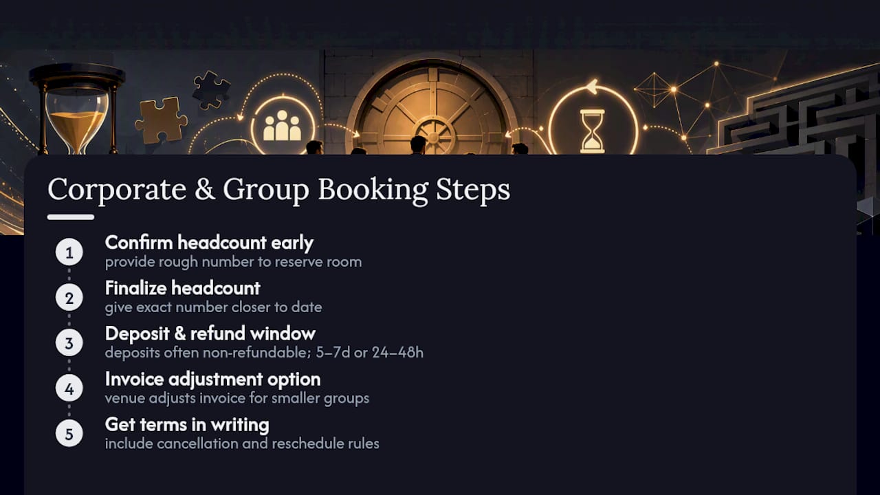 Cancellation Rules for Corporate and Large Group Bookings — overview diagram