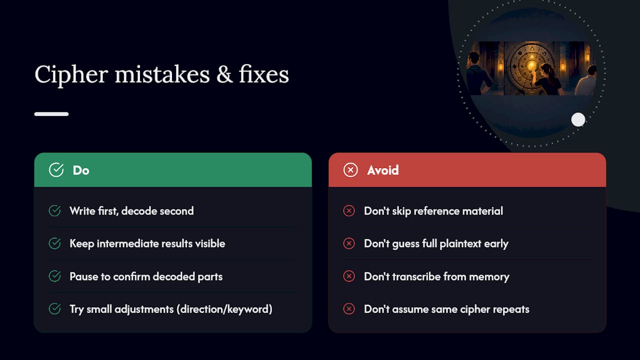 What Mistakes Do Players Make With Ciphers, and How Do You Avoid Them? — overview diagram