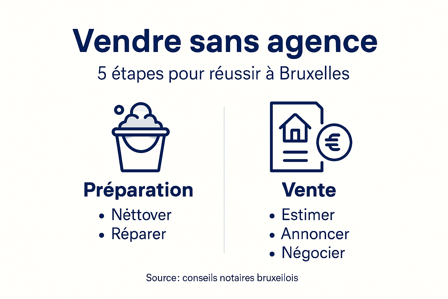 Comment vendre sans agence à Bruxelles facilement 1 Les différentes étapes pour vendre son bien immobilier à Bruxelles en un coup d’œil