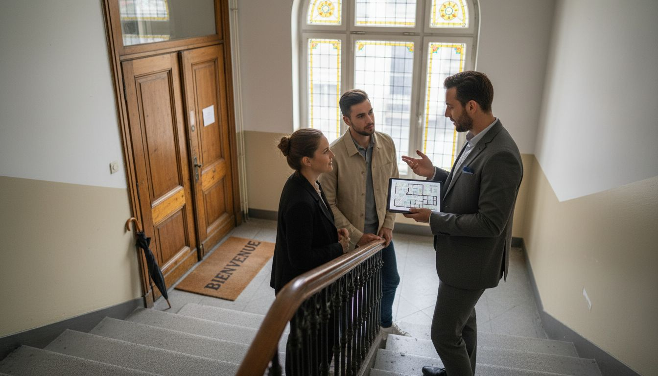 Guide 2026 : réussir sa vente immobilière à Bruxelles 2 À Bruxelles, un professionnel de l’immobilier accompagne les jeunes dans leur premier achat.