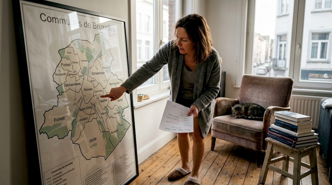 Comment estimer le prix de marché de votre bien à Bruxelles 1 Une personne qui analyse et compare les prix de l’immobilier selon les différents quartiers de Bruxelles.
