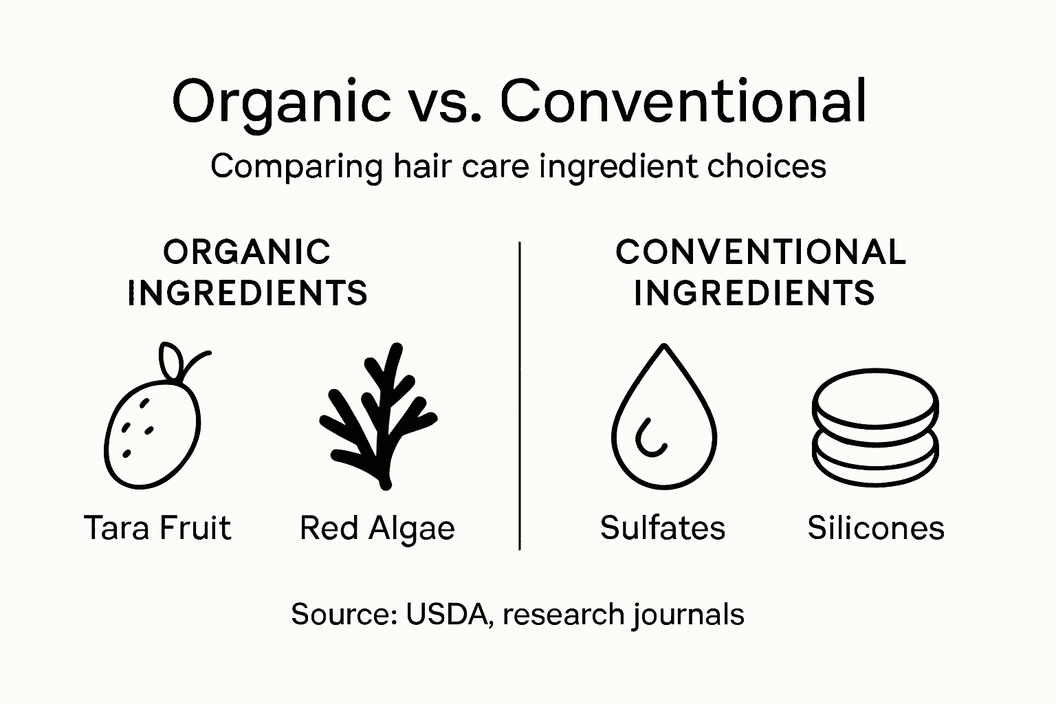 Infographic compares organic and conventional ingredients
