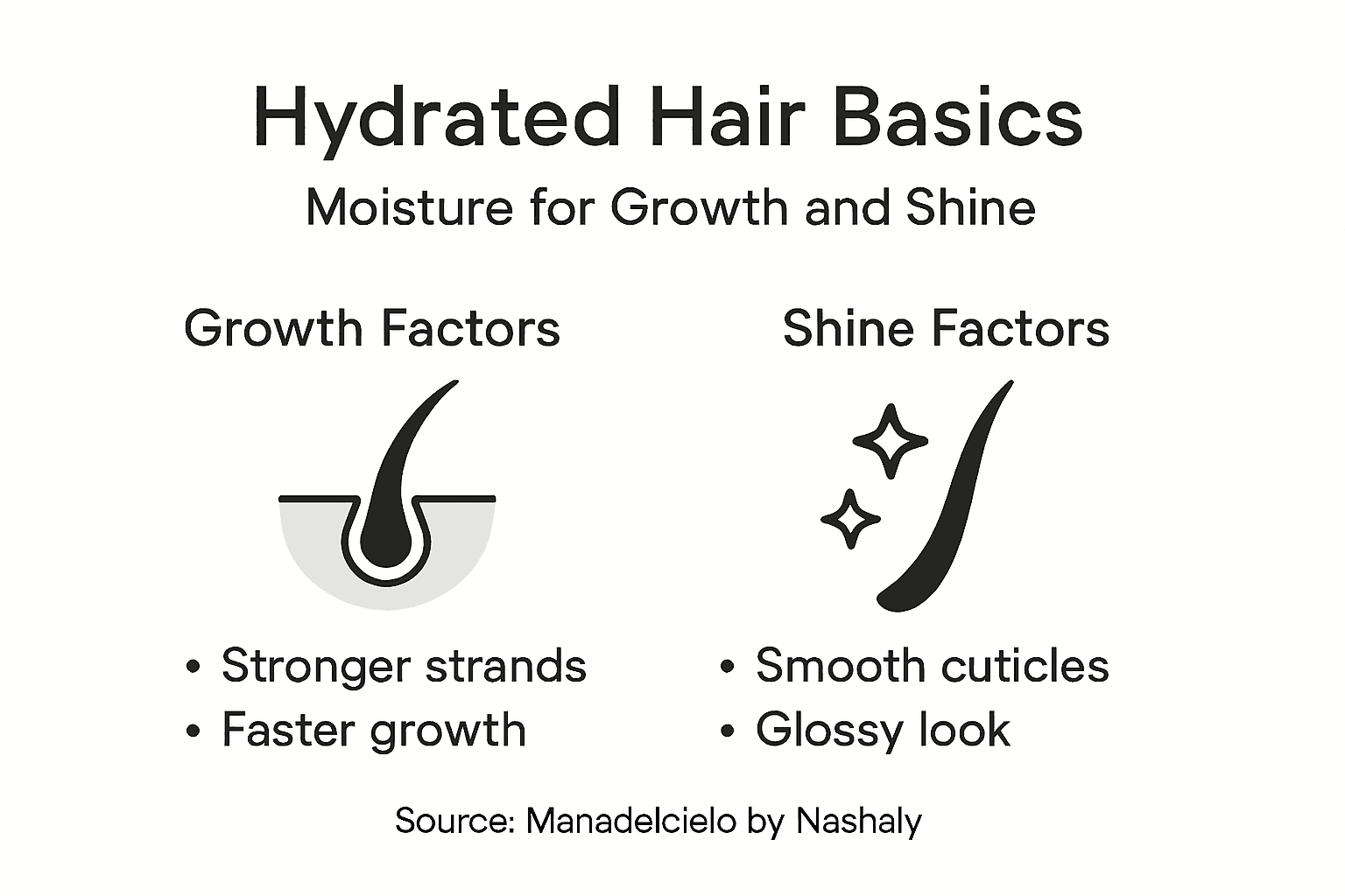 Infographic hair hydration growth shine basics