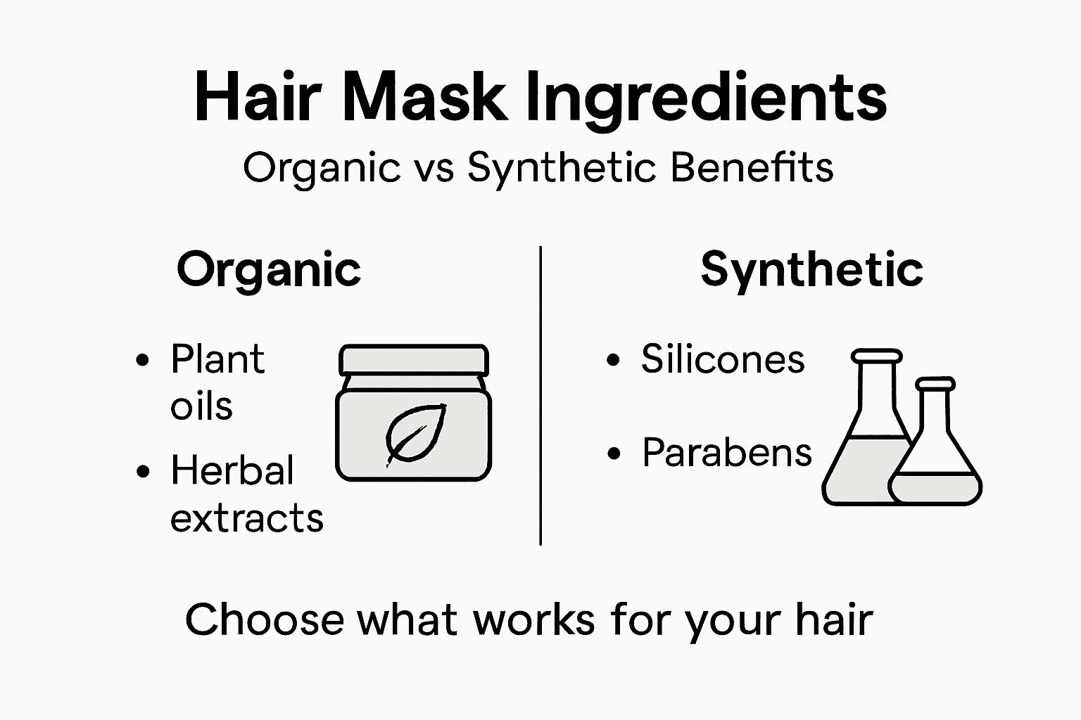 Infographic organic versus synthetic hair ingredients