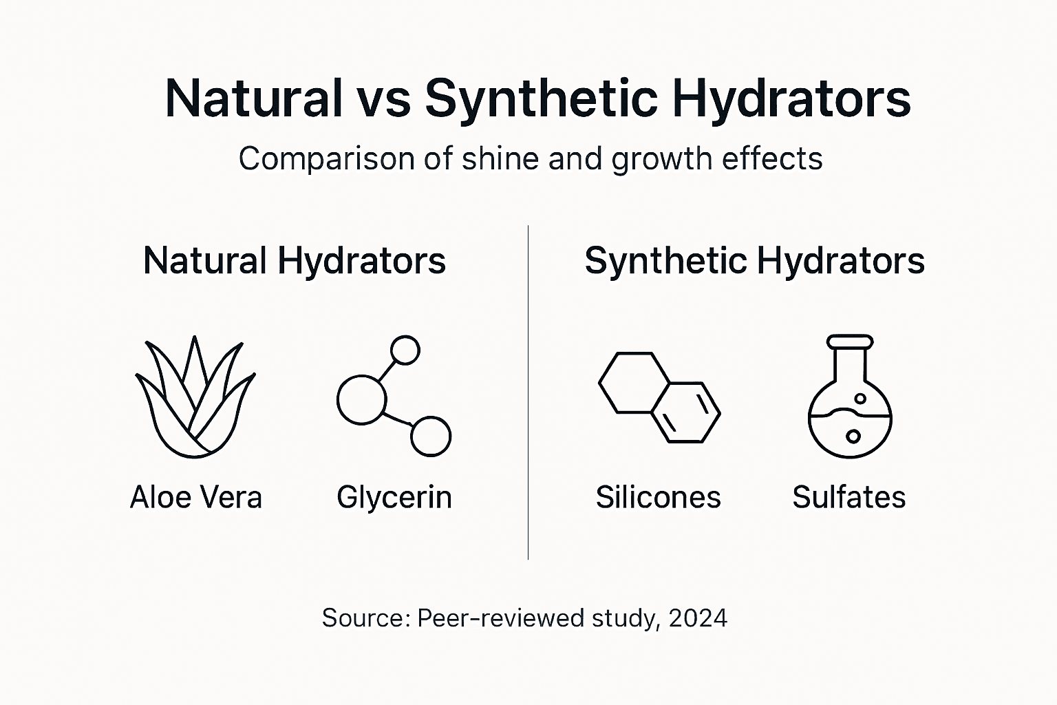 Comparison infographic natural vs synthetic hydrators