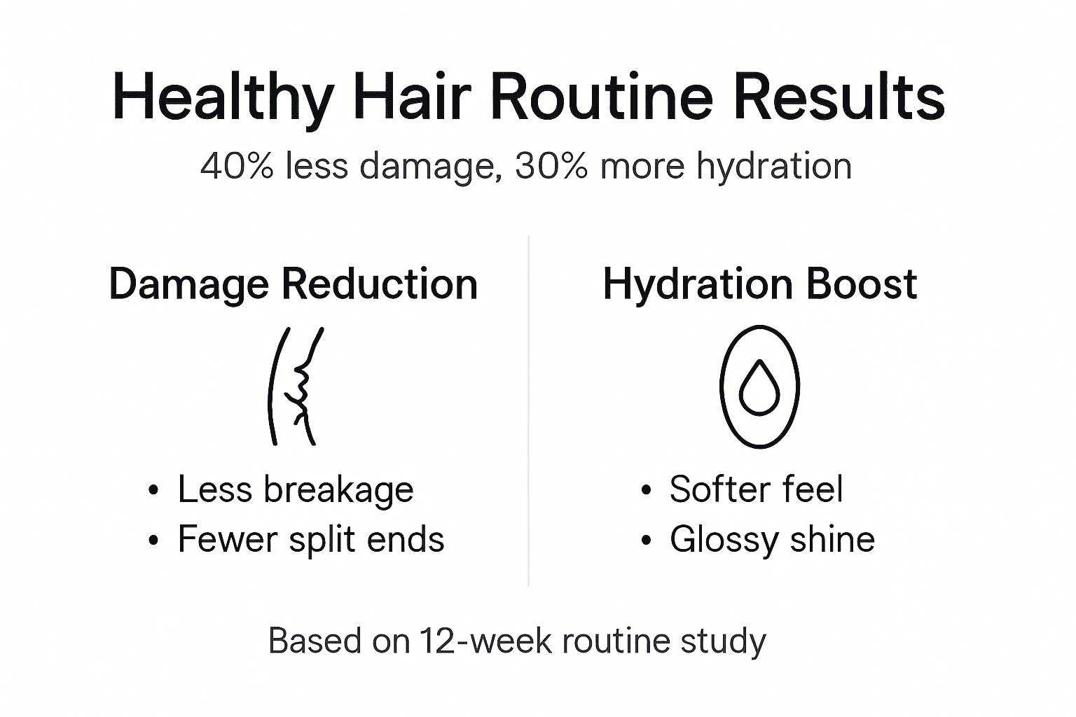 Infographic summarizing healthy hair routine benefits