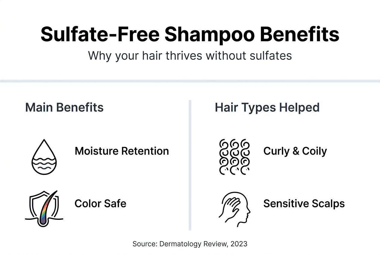 Infographic showing sulfate-free shampoo benefits