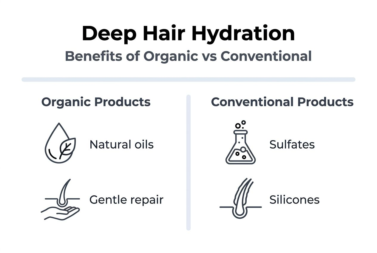 Infographic contrasting organic and conventional hydration