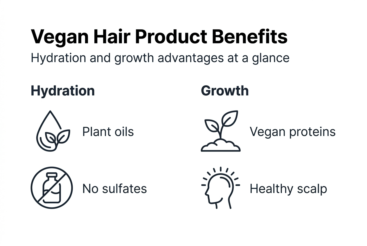 Infographic vegan hair hydration and growth