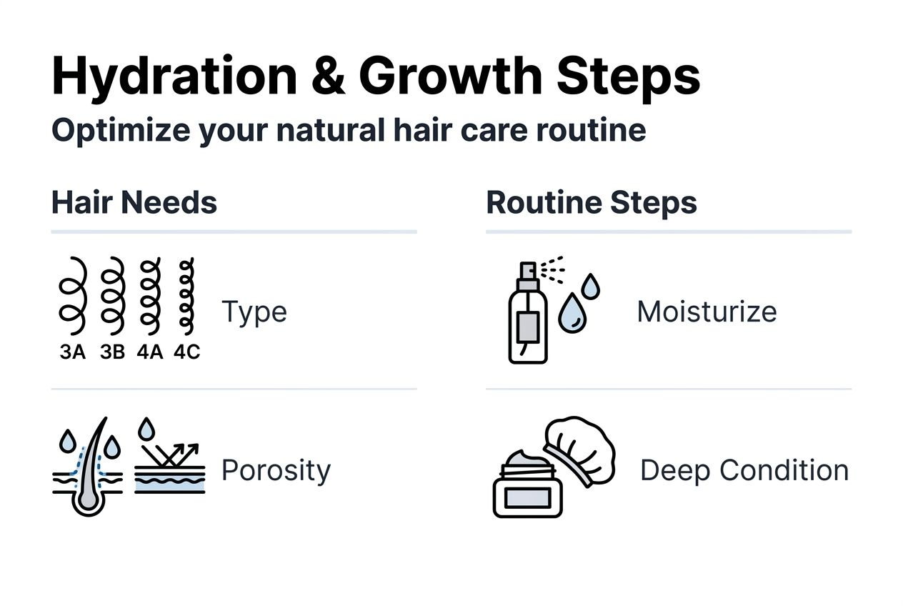 Infographic outlining hair care hydration steps