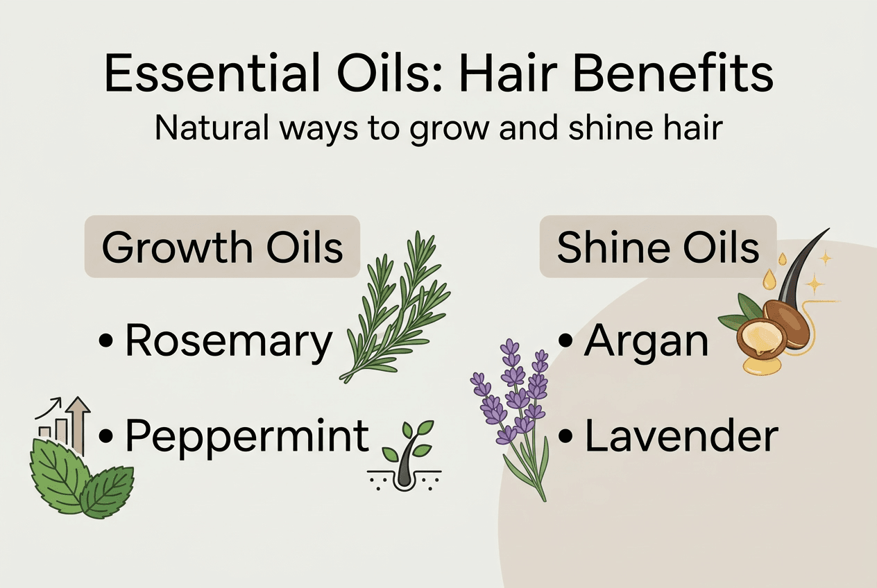 Infographic shows oil benefits for hair