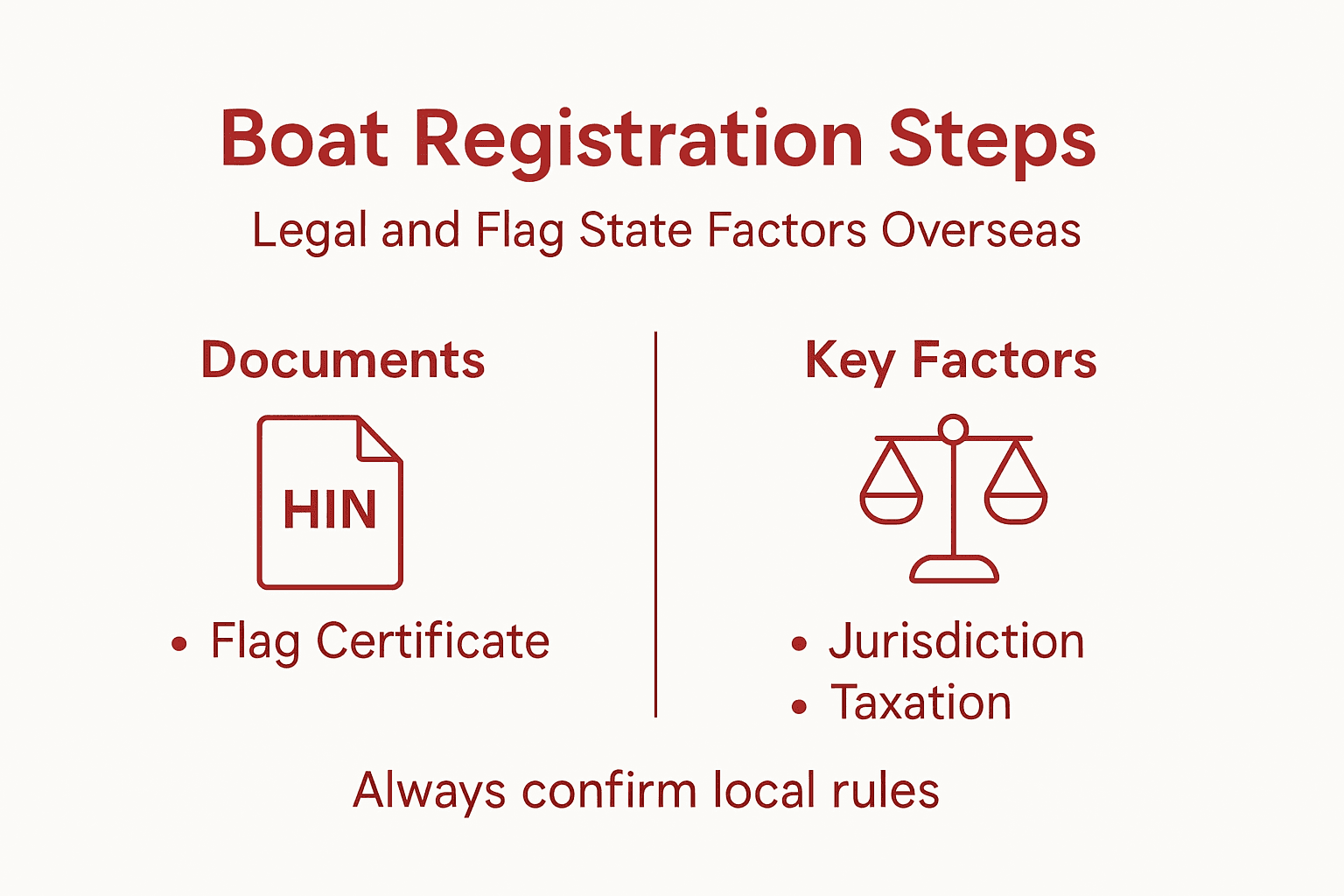 Infographic on boat registration and compliance steps