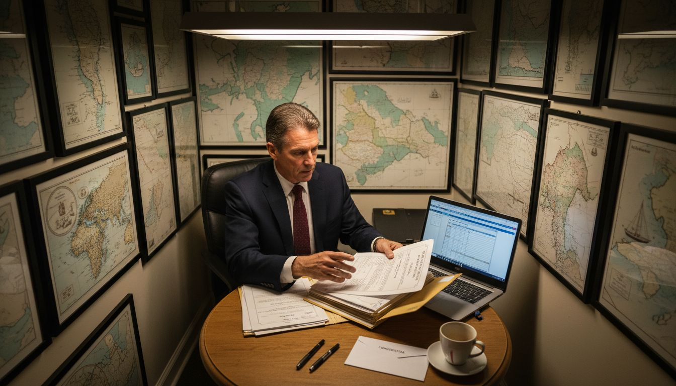 Lawyer reviewing yacht flag state documents