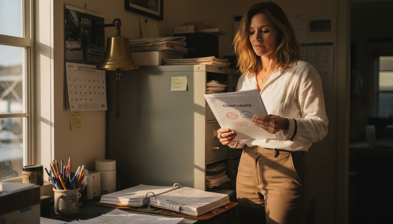 Broker handling marina compliance paperwork