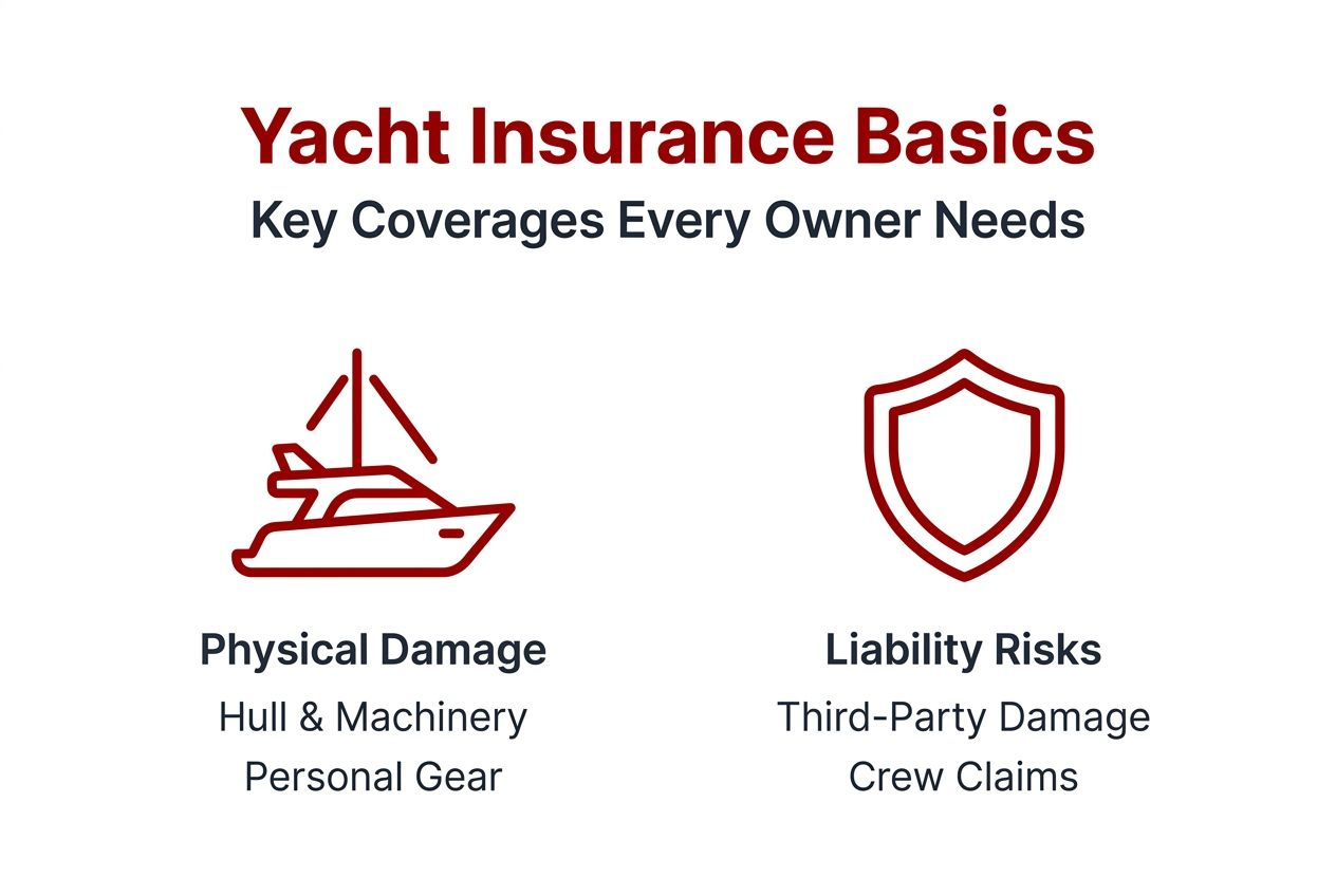 Infographic showing yacht insurance coverage types
