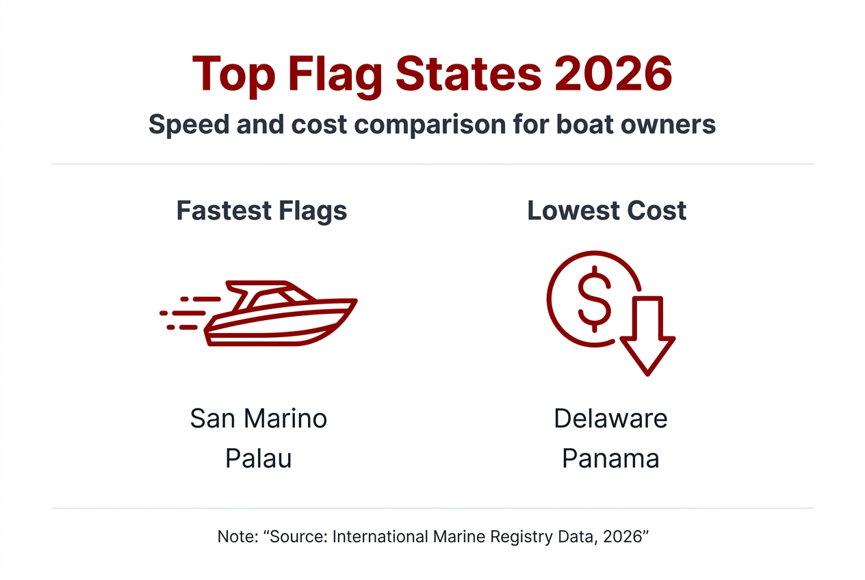 Infographic comparing fast and cost-effective flag states