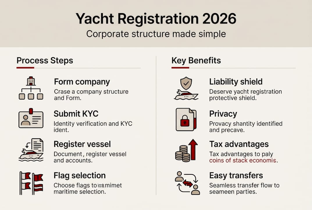 Infographic of yacht registration steps and benefits