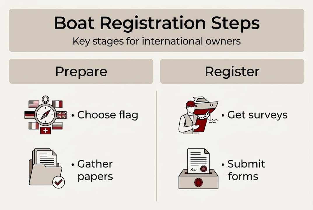 Infographic of boat registration process steps overview