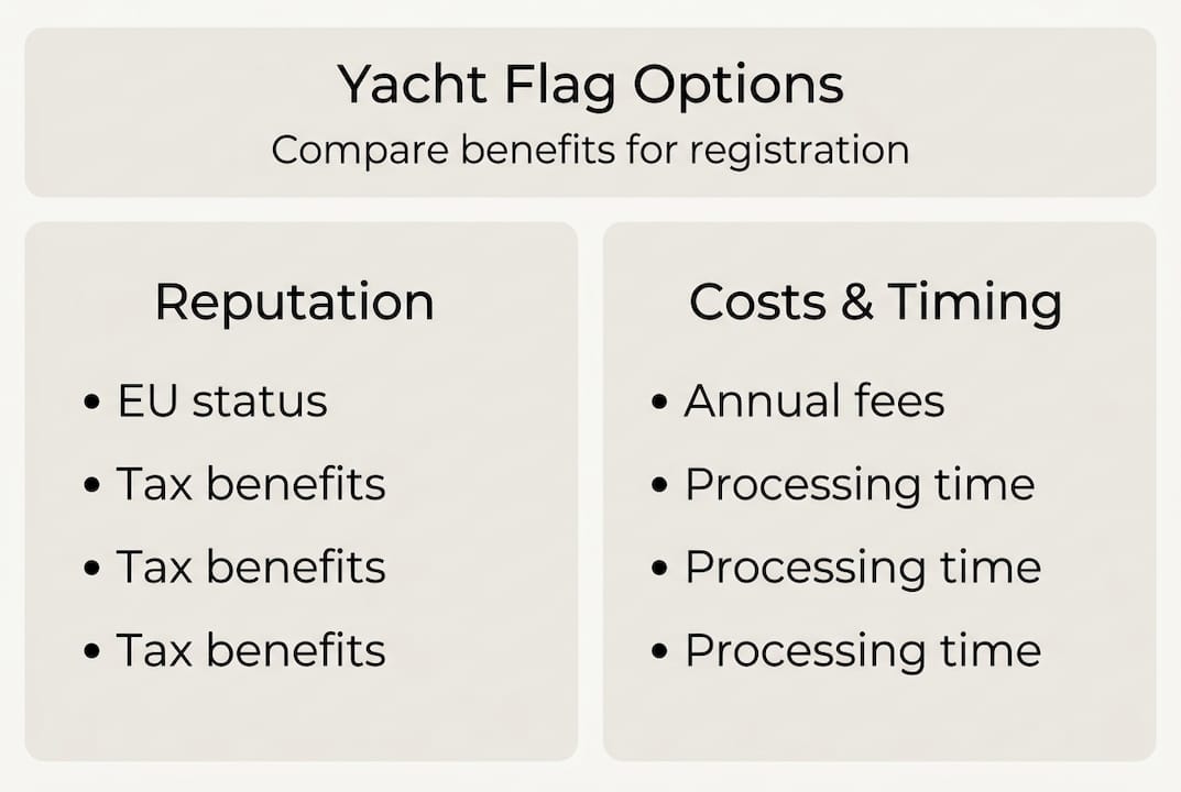 Infographic comparing yacht flag registration