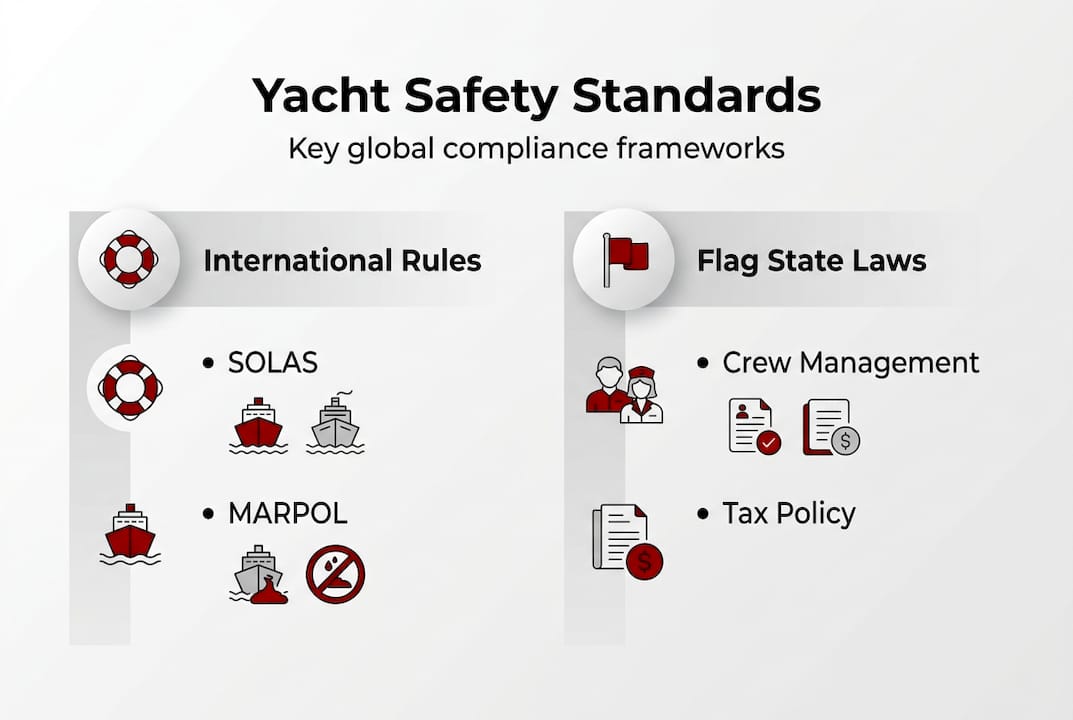 Infographic of yacht safety frameworks compared