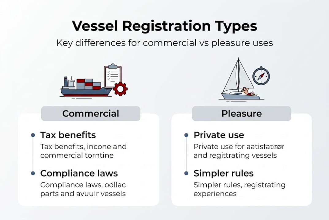 Infographic comparing commercial and pleasure registration