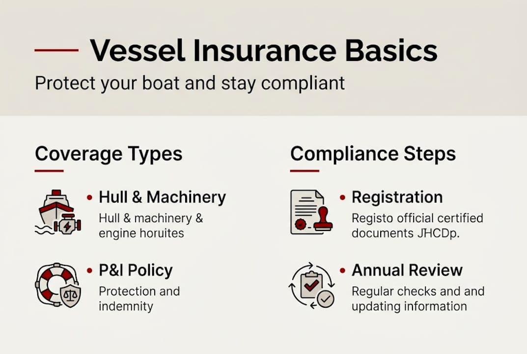 Infographic summarizing vessel insurance essentials