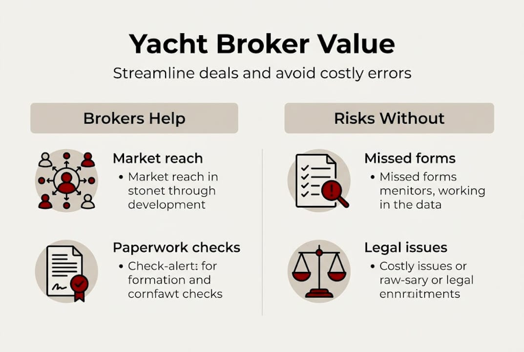 Infographic summarizing yacht broker benefits