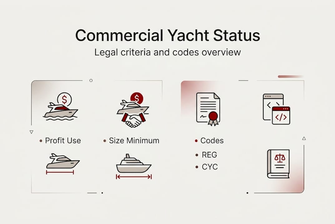 Infographic on yacht legal codes and criteria