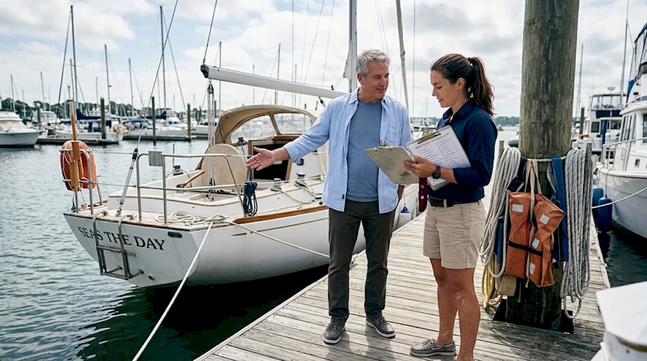 Yacht captain and owner discuss bareboat handover