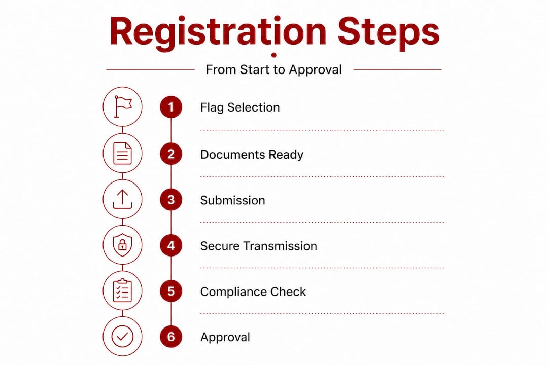 Infographic shows vessel registration process steps