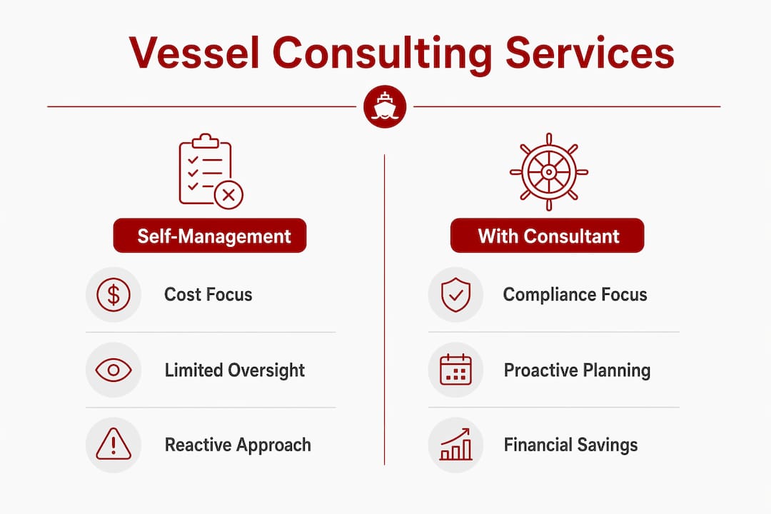 Infographic comparing self-management and consultant services