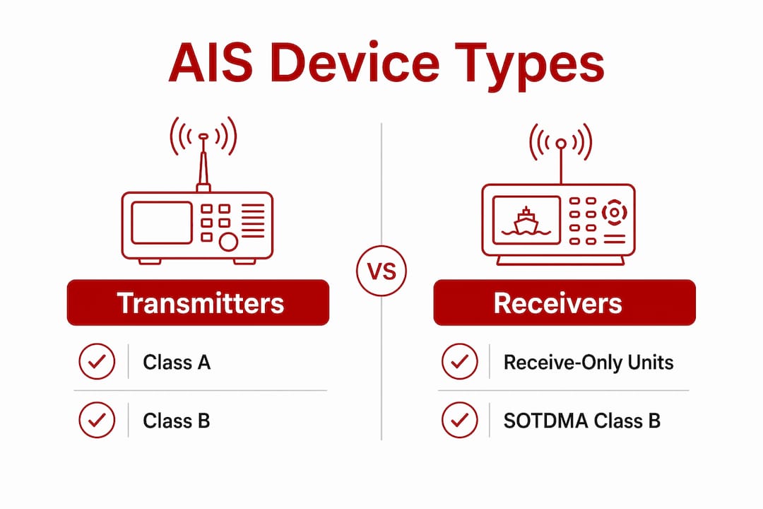 Infographic comparing AIS device types