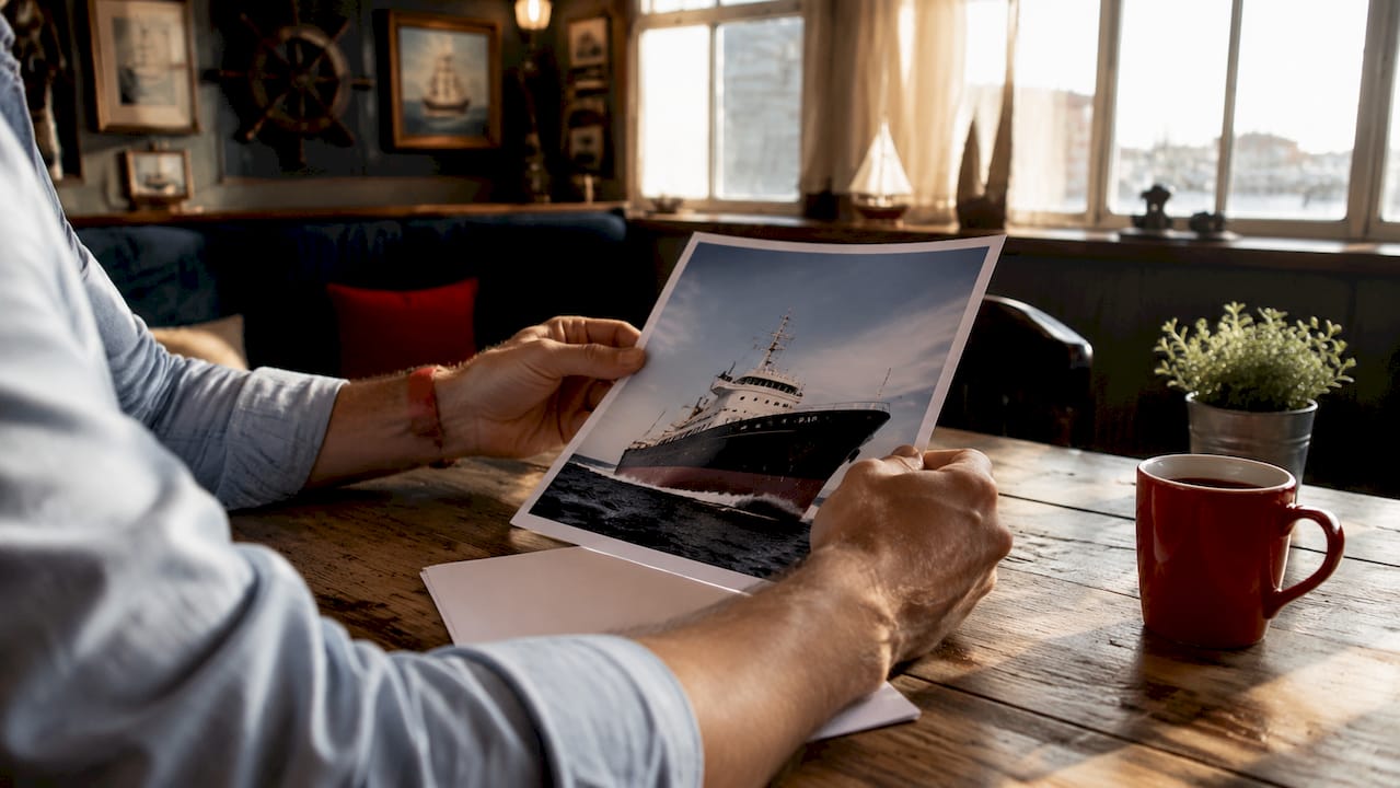 Hands reviewing vessel insurance policy paper