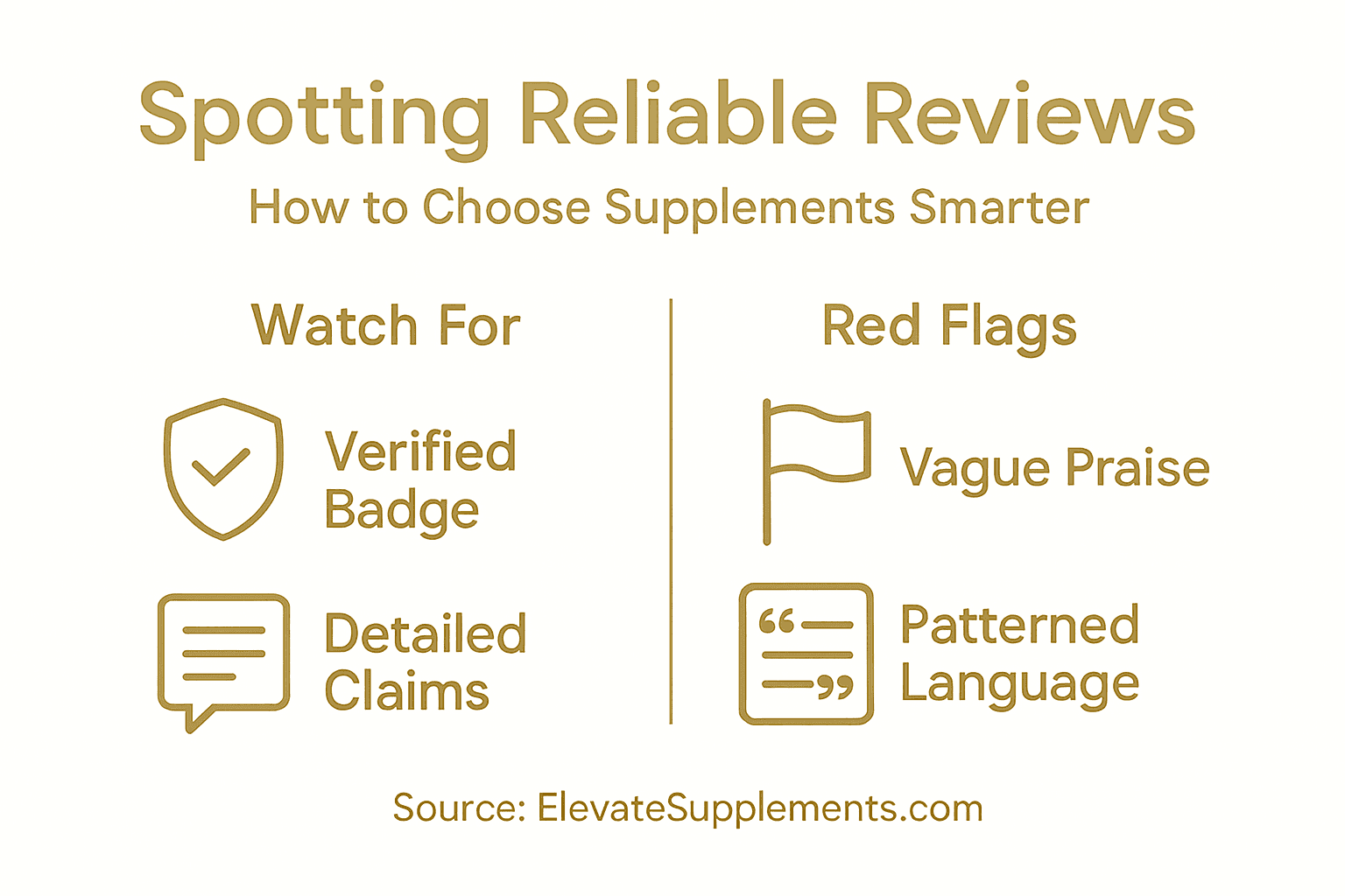 Infographic showing tips for reliable supplement reviews