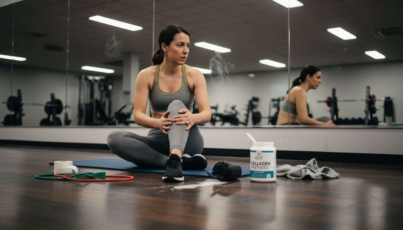 Woman using collagen for joint skin muscle