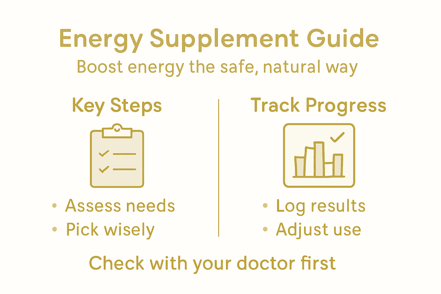 Infographic with four steps for safe supplement use