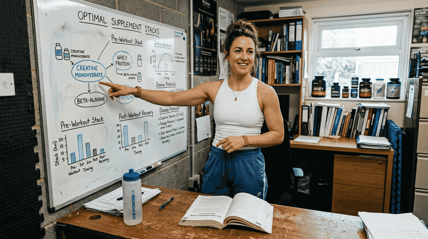 Coach explaining stack benefits on whiteboard