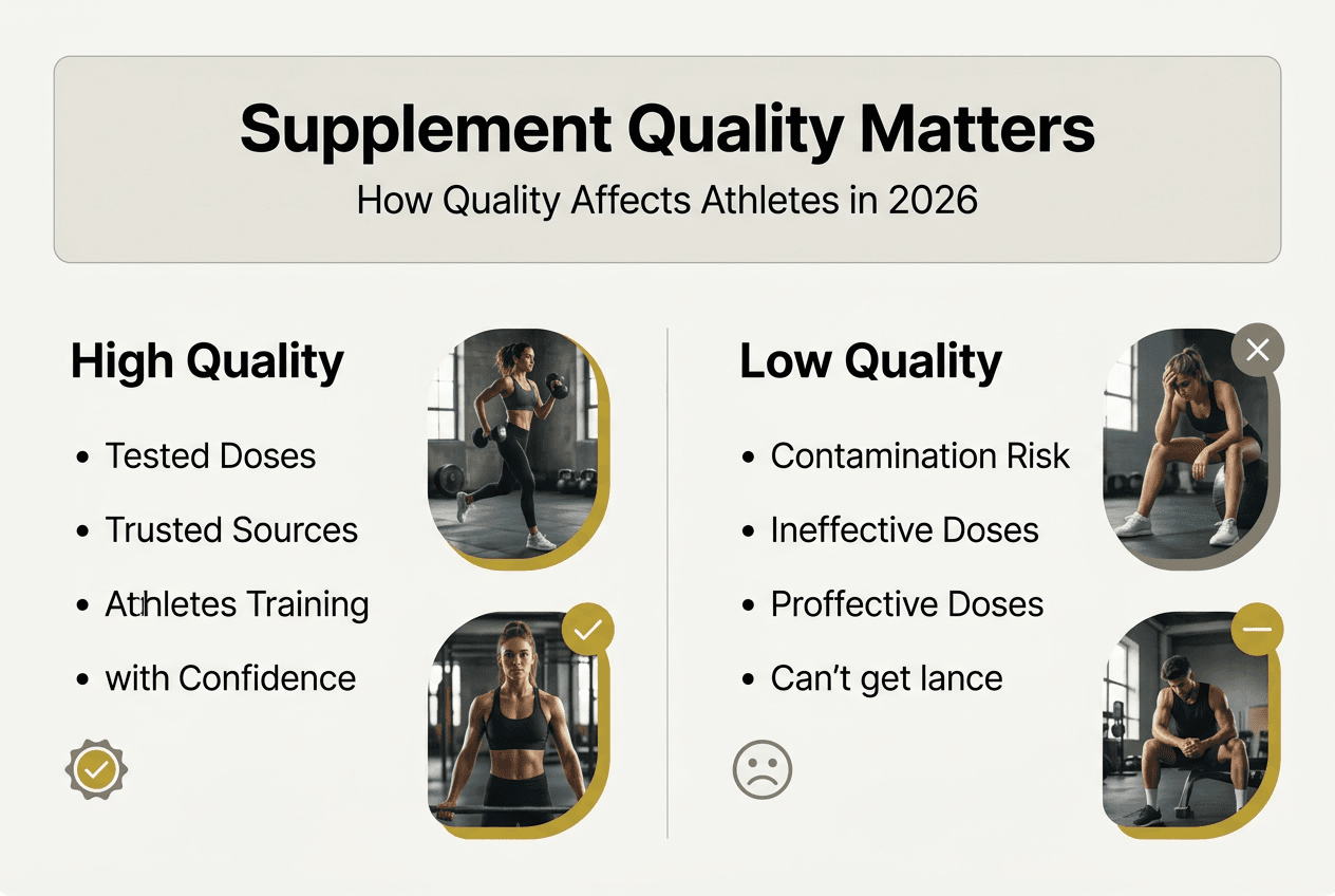 Infographic comparing high and low supplement quality
