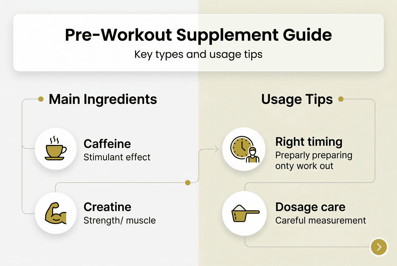 Infographic showing pre-workout guide basics
